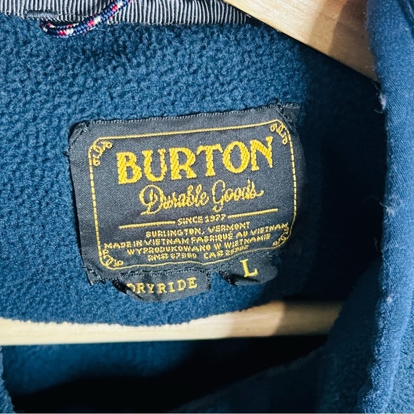 Burton Navy Ember Fleece Full Zip DriRide Jacket Large - Picture 5 of 6